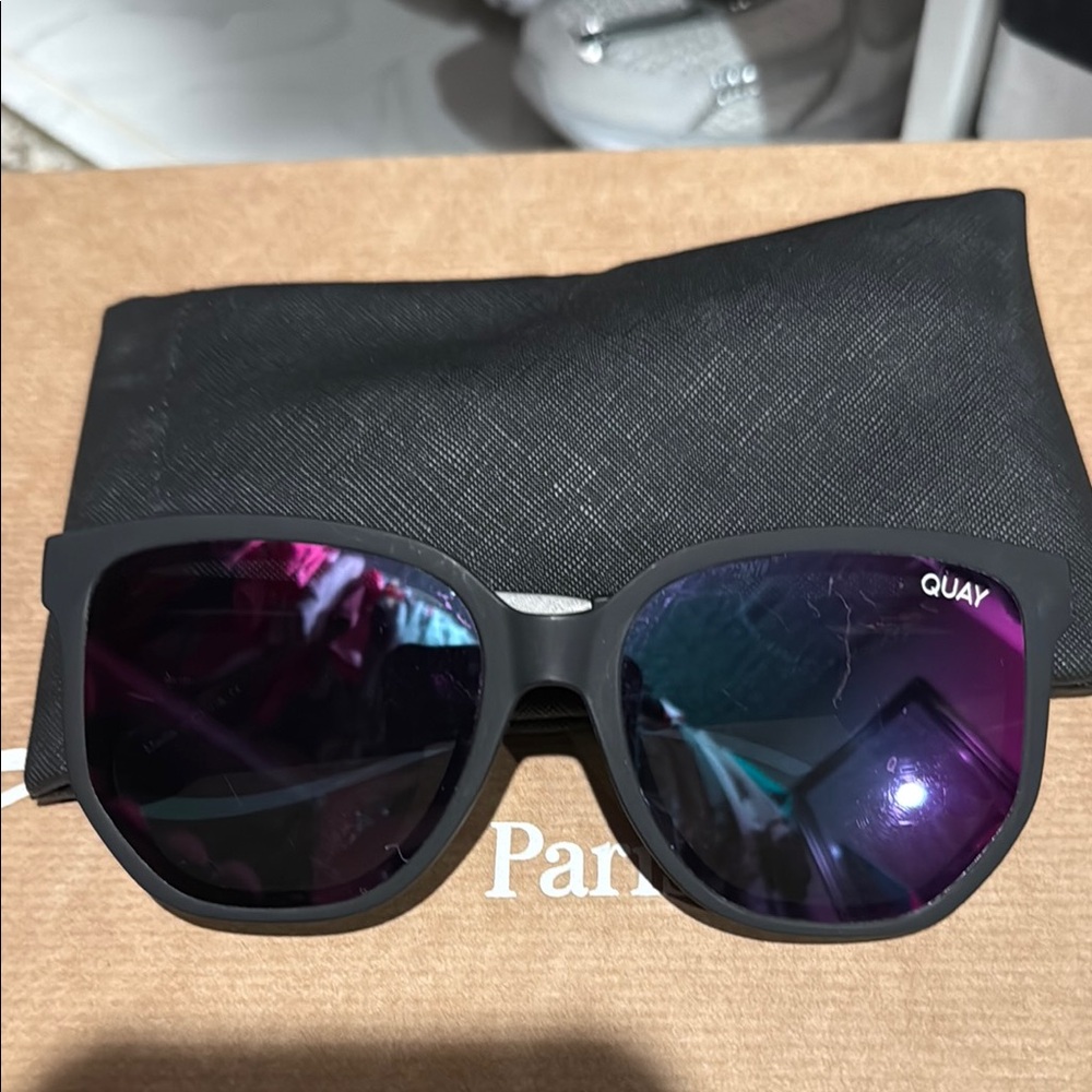 Quay Black Sunglasses with Purple Lenses